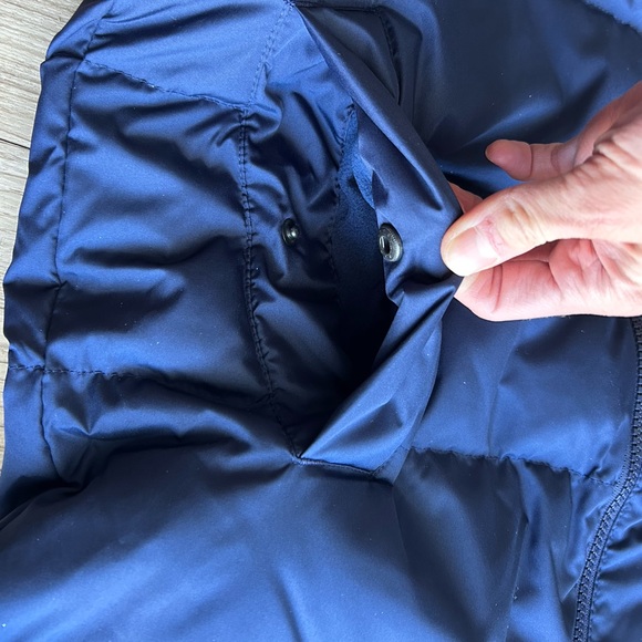 Lands End Down Coat Max 600 Long Maxi XS Navy $300 - Picture 5 of 12